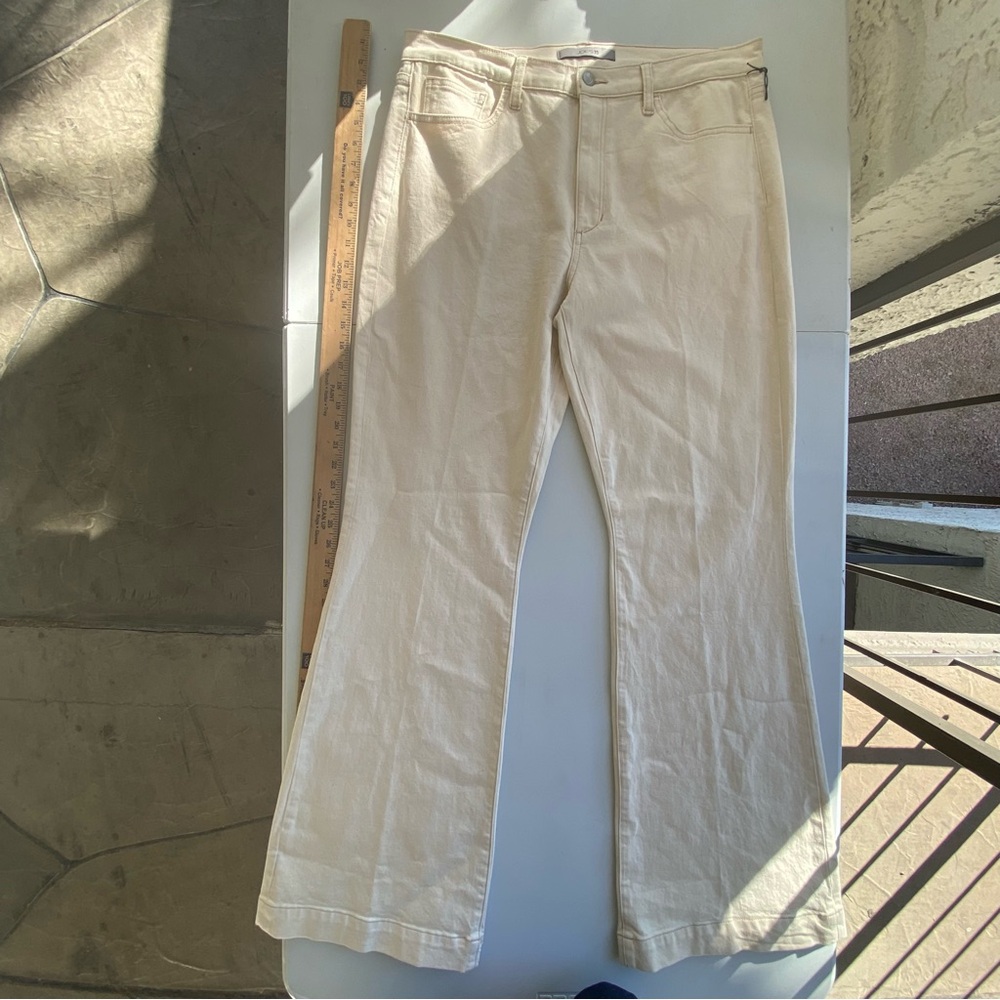 NEW Joe's Jeans Ecru Cream White Denim High Rise Flare Jeans size 33 16